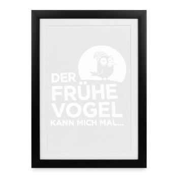 Le lève-tôt me fait ! - Affiche encadrée (27 × 37 cm) - noir - Devant