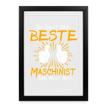 Machinist Gift Idea - Framed poster (27 × 37 cm) - black - Front