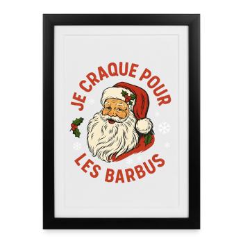 I'm crazy about vintage bearded Santas. - Framed poster (27 × 37 cm) - black - Front