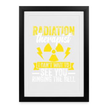 Technicien en radiologie Badge Radiologie - Affiche encadrée (27 × 37 cm) - noir - Devant