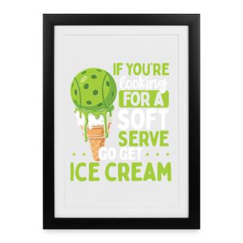 Soft Serve Icecream Pun Tee - Framed poster (27 × 37 cm) - black - Front