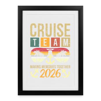 L’équipe de croisière 2026 Créer des souvenirs ensemble - Affiche encadrée (27 × 37 cm) - noir - Devant
