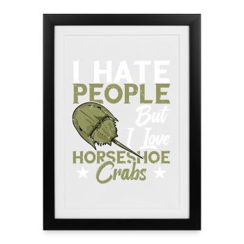 Encycloart Fan du Crabe Fer à Cheval Amant des fossiles - Affiche encadrée (27 × 37 cm) - noir - Devant