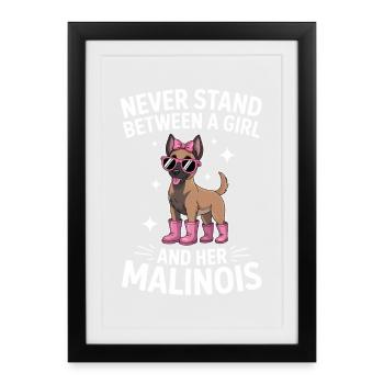 Malinois Sayings Girl Funny Malinois Gift - Framed poster (27 × 37 cm) - black - Front