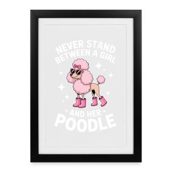 Don amusant de caniche Expressions de caniche - Affiche encadrée (27 × 37 cm) - noir - Devant