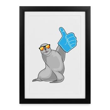 Scellez le pouce en l’air - Affiche encadrée (27 × 37 cm) - noir - Devant