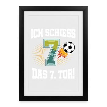 Je marque le 7e but drôle, le football drôle du 7e anniversaire - Affiche encadrée (27 × 37 cm) - noir - Devant