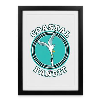 Küstenbandit Möwe Stiehlt Eis - Framed poster (27 × 37 cm) - black - Front