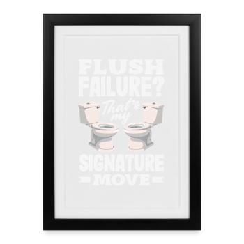 Toilettenverstopfungsmeister Lustiges - Gerahmtes Poster (27 × 37 cm) - Schwarz - Vorne