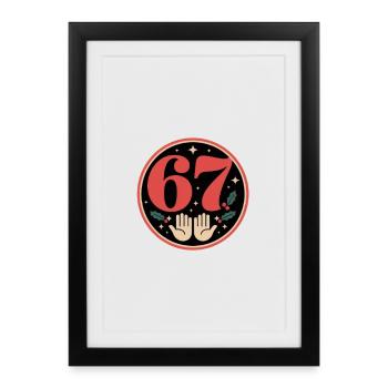67 Christmas Hands Star Motif - Framed poster (27 × 37 cm) - black - Front
