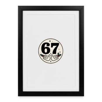 Christmas Vintage 67 Funny Motif - Framed poster (27 × 37 cm) - black - Front