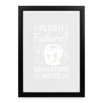Toilettenverstopfungsmeister Lustiges - Gerahmtes Poster (27 × 37 cm) - Schwarz - Vorne