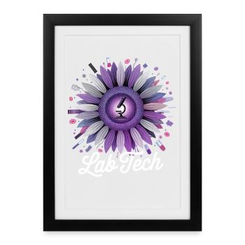 LabTech Sunflower Microscope - Framed poster (27 × 37 cm) - black - Front
