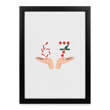 Motif Noël 67 Drôle Vintage - Affiche encadrée (27 × 37 cm) - noir - Devant