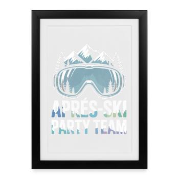 Après Ski Party Team Lunettes de Ski - Affiche encadrée (27 × 37 cm) - noir - Devant
