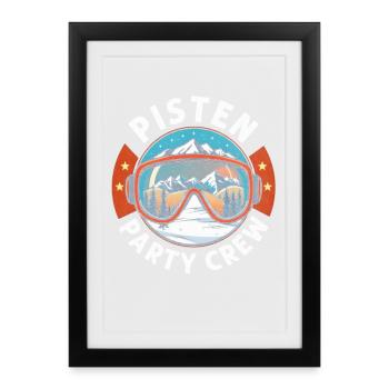Slopes Party Crew Ski Mountains - Framed poster (27 × 37 cm) - black - Front