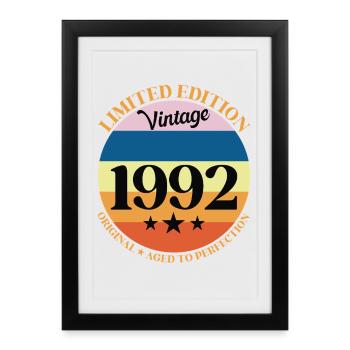 1992 Vintage Birthday Gift 92 - Framed poster (27 × 37 cm) - black - Front