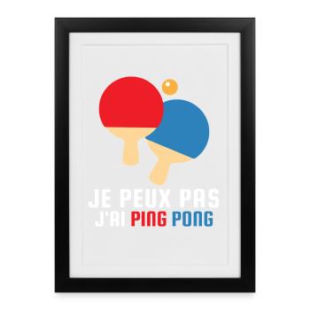 I can't I have ping-pong gift - Framed poster (27 × 37 cm) - black - Front