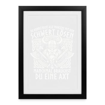 Comic Vikings: The Brave Warrior - Framed poster (27 × 37 cm) - black - Front