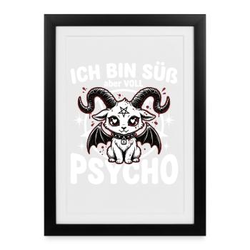 I'm Cute But Full Psycho – Kawaii Goth - Framed poster (27 × 37 cm) - black - Front