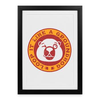Le Jour de la Marmotte : Boucle comme une Marmotte - Affiche encadrée (27 × 37 cm) - noir - Devant