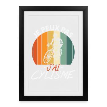 I can't I have cycling - Framed poster (27 × 37 cm) - black - Front