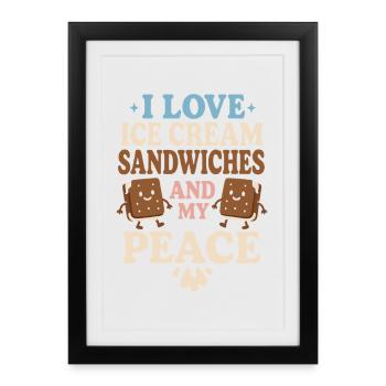 Dessert d’été pour amateurs de sandwichs glacés - Affiche encadrée (27 × 37 cm) - noir - Devant