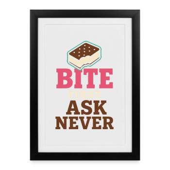 Dessert d’été pour amateurs de sandwichs glacés - Affiche encadrée (27 × 37 cm) - noir - Devant