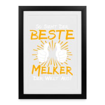Idée de cadeau Melker - Affiche encadrée (27 × 37 cm) - noir - Devant