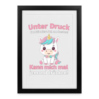 Chemise licorne sous pression, drôle de phrase - Affiche encadrée (27 × 37 cm) - noir - Devant