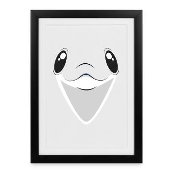 Costume DIY avec visage de dauphin paresseux pour enfants amoureux - Affiche encadrée (27 × 37 cm) - noir - Devant
