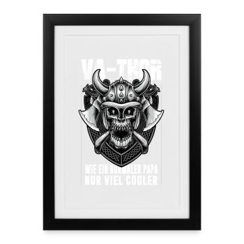 Viking Norroide comme un père normal - Affiche encadrée (27 × 37 cm) - noir - Devant