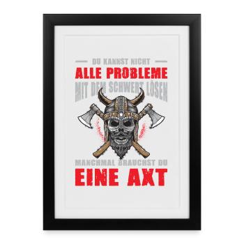 Viking Outfits Valhalla Norse Mythology - Framed poster (27 × 37 cm) - black - Front