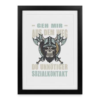 Viking Outfits Valhalla Norse Mythology - Framed poster (27 × 37 cm) - black - Front