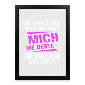 Opticien Spruch - Affiche encadrée (27 × 37 cm) - noir - Devant