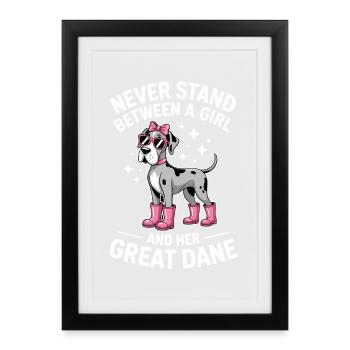Dictions des Dogues allemands Cadeau des Dogues pour - Affiche encadrée (27 × 37 cm) - noir - Devant