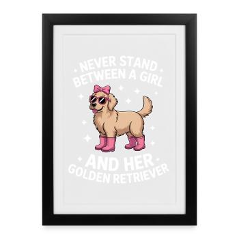 Expressions du Golden Retriever : Cadeau du Golden Retriever - Affiche encadrée (27 × 37 cm) - noir - Devant