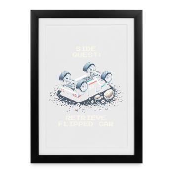 Quête annexe : Flip Car | Voitures RC - Affiche encadrée (27 × 37 cm) - noir - Devant
