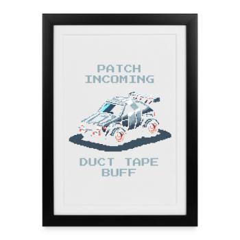 Patch : ruban adhésif | Humour des voitures RC - Affiche encadrée (27 × 37 cm) - noir - Devant