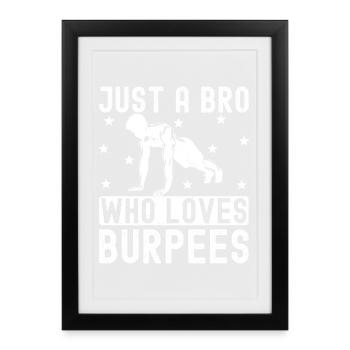 Frère accro à la salle qui adore la calisténie burpees - Affiche encadrée (27 × 37 cm) - noir - Devant