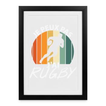 I can't I have rugby - Framed poster (27 × 37 cm) - black - Front