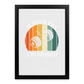 Je peux pas J'ai Musculation - Affiche encadrée (27 × 37 cm) - noir - Devant