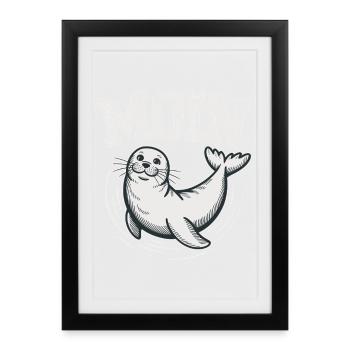 Seal seal Baltic Sea North Sea Moin - Framed poster (27 × 37 cm) - black - Front