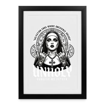 Unholy Nun – Salvation Ends - Framed poster (27 × 37 cm) - black - Front