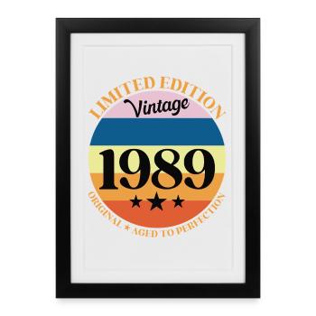 1989 Vintage Birthday Gift 89 - Framed poster (27 × 37 cm) - black - Front