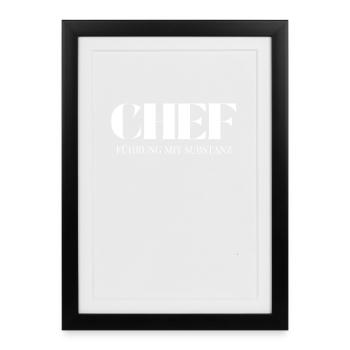 Le patron dit du leadership avec du fond - Affiche encadrée (27 × 37 cm) - noir - Devant