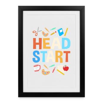 Enseignant de maternelle Enfant de maternelle - Affiche encadrée (27 × 37 cm) - noir - Devant