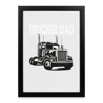 Trucker Dad Truck Print - Framed poster (27 × 37 cm) - black - Front