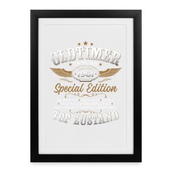 65th Birthday Gift Vintage Car January 1961 - Framed poster (27 × 37 cm) - black - Front