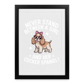 Cocker Spaniel : Cadeau pour Cocker Spaniel - Affiche encadrée (27 × 37 cm) - noir - Devant